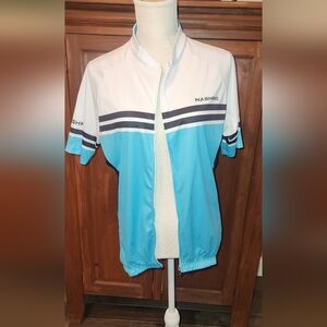 Nashrio Blue and White Cycling Jersey
